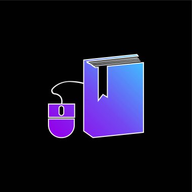 Kitap ve Fare mavi gradyan vektör simgesi