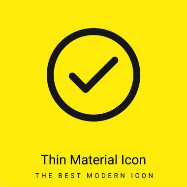 Accept Circular Button Outline minimal bright yellow material icon clipart