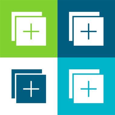 Düz dört renk simgesi seti ekle