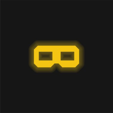 3d Gözlük Sarı Parlak Neon simgesi