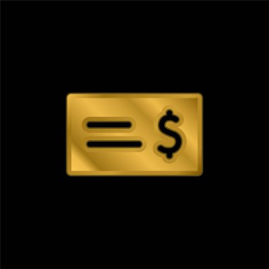 Banka Kontrol Altın kaplama metalik simge veya logo vektörü