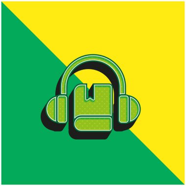 Ses Defteri Yeşil ve Sarı 3D vektör simgesi logosu