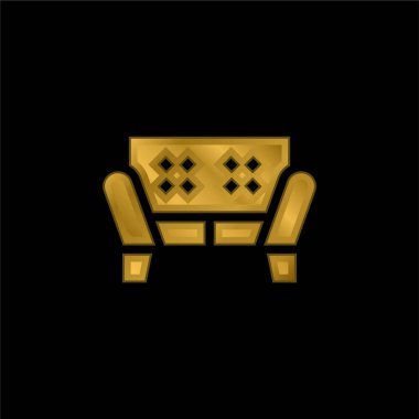 Koltuk altın kaplama metalik simge veya logo vektörü