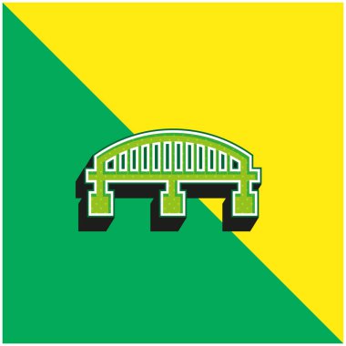 Köprü Yeşil ve Sarı modern 3D vektör simgesi logosu