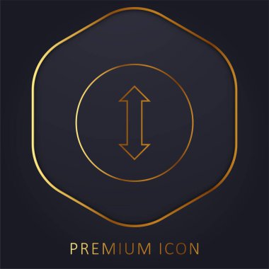 Çift yönlü Ok altın çizgi premium logosu veya simgesi