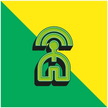Bluetooth Radar Signal Green and yellow modern 3d vector icon logo clipart