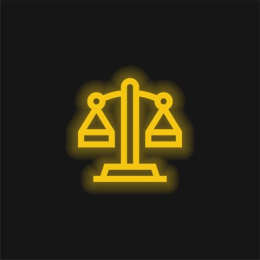 Sarı parlak neon simgesini dengele