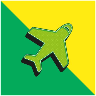 Top View Green 'den uçak ve modern 3D vektör logosu