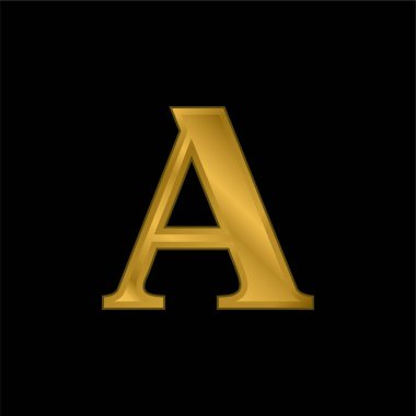Academia Edu gold plated metalic icon or logo vector clipart