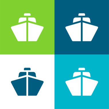 Tekne Düz 4 renk en küçük simge kümesi