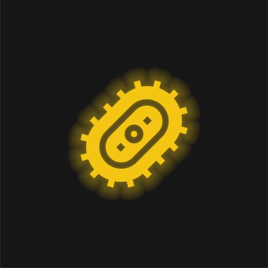 Bakteri sarı parlak neon simgesi