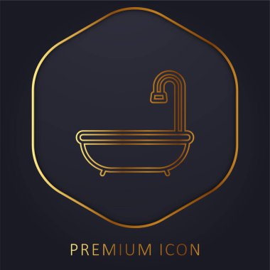 Küvet altın çizgisi logosu veya simgesi