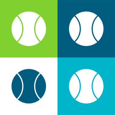 Büyük Tenis Topu Düz 4 renk minimal simge kümesi