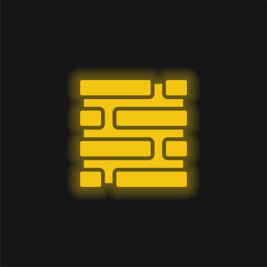 Brickwall sarı parlak neon simgesi