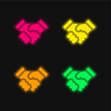 Agreement four color glowing neon vector icon clipart