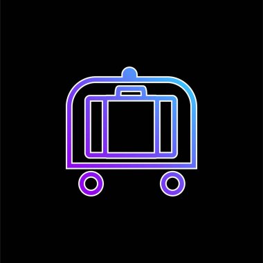 Baggage Cart blue gradient vector icon clipart