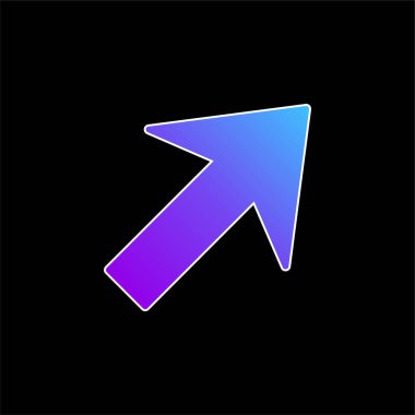 Yukarı Oku Sağ mavi eğimli vektör simgesi