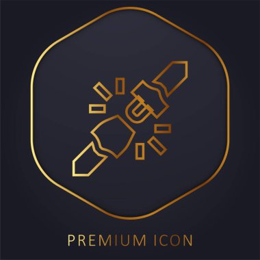 Kemer altın çizgi prim logosu veya simgesi