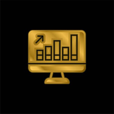 Analitik altın kaplama metalik simge veya logo vektörü