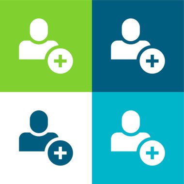 Kullanıcı Düz 4 renk minimal simgesi seti ekle