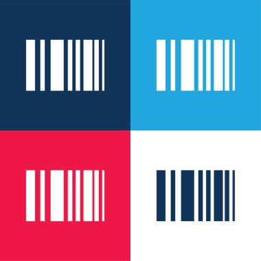 Barkod mavi ve kırmızı dört renk en küçük simge kümesi