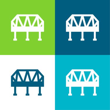 Köprü Düz 4 renk minimal simgesi seti