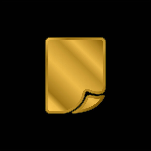 Золотой иконка или вектор логотипа с закрашенным углом страницы