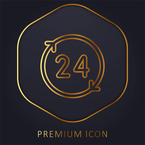 24 часов золотой линии премиум логотип или значок