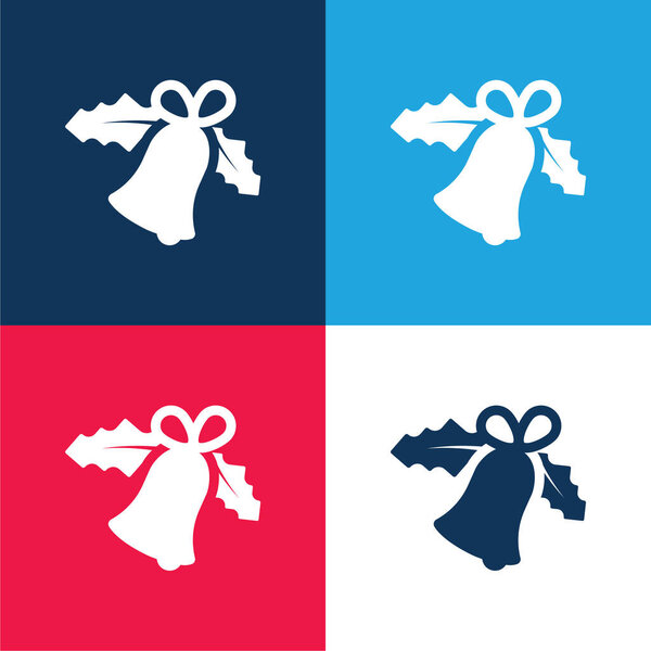 Колокольчик синий и красный четыре цвета минимальный набор значков