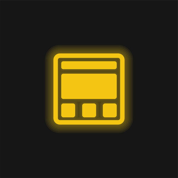 Над фолд-сквер символизирует желтый светящийся неоновый значок