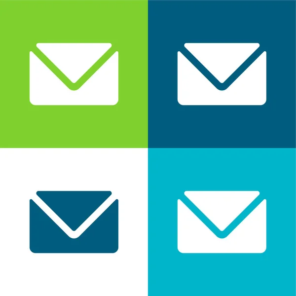 Big Envelope Flat Four Color Minimal Icon Set — Stock Vector