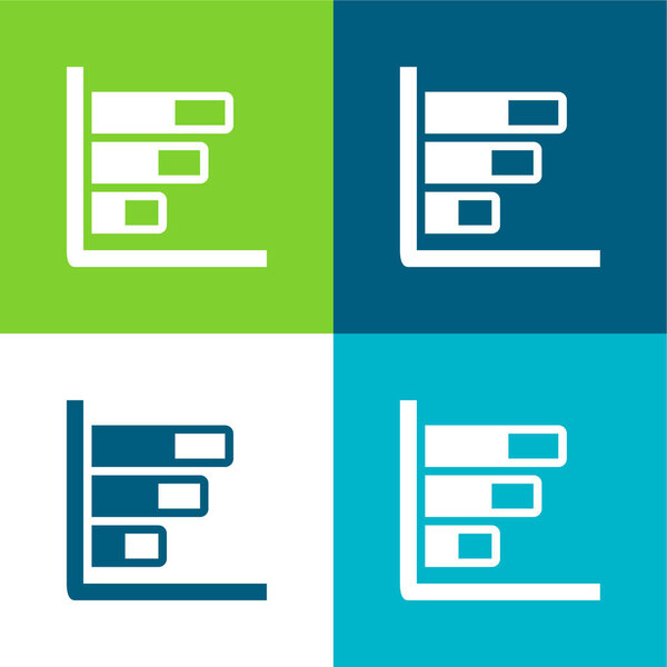 Плоский четырехцветный минимальный набор иконок