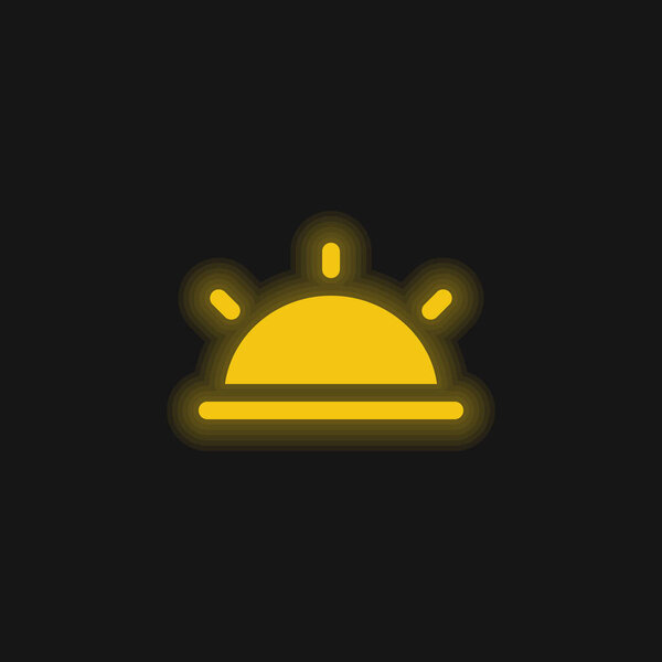 Желтый светящийся неоновый значок