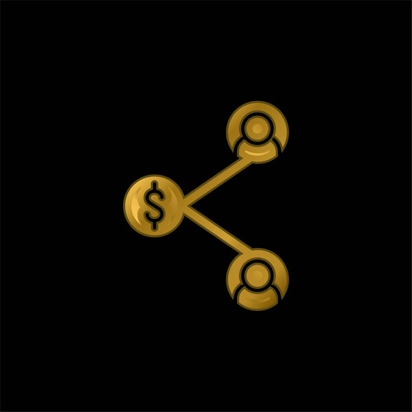 Affiliate Marketing gold plated metalic icon or logo vector