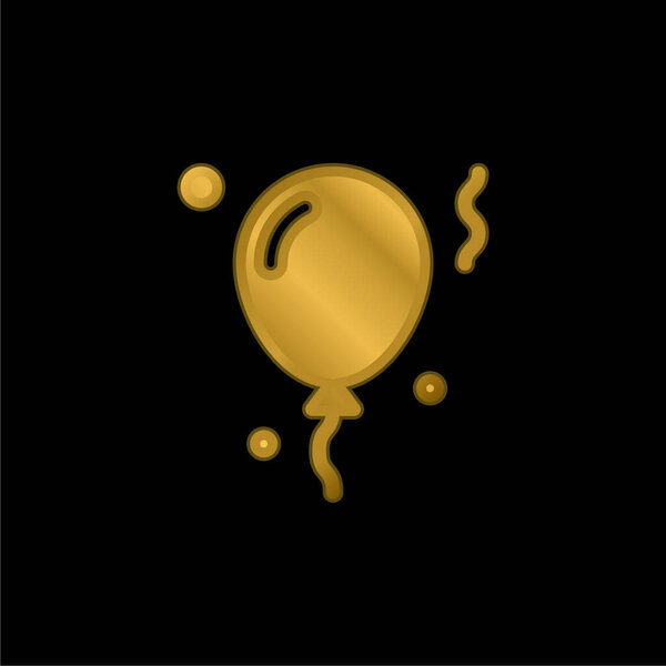 Balloon gold plated metalic icon or logo vector