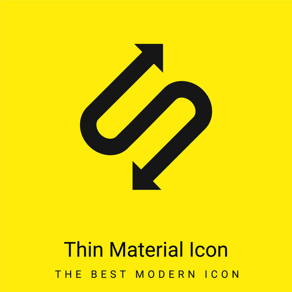 Arrow With Two Points In S Shape minimal bright yellow material icon