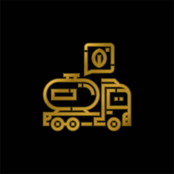 Biodiesel gold plated metalic icon or logo vector