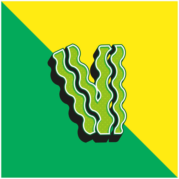 Bacon Green and yellow modern 3d vector icon logo