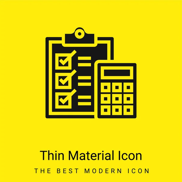 Contabilidad Mínima Icono Material Amarillo Brillante — Archivo Imágenes Vectoriales