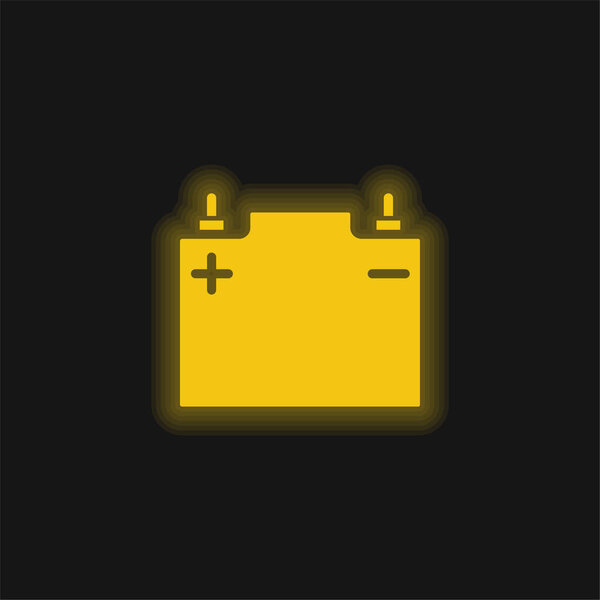 Желтый светящийся значок батареи