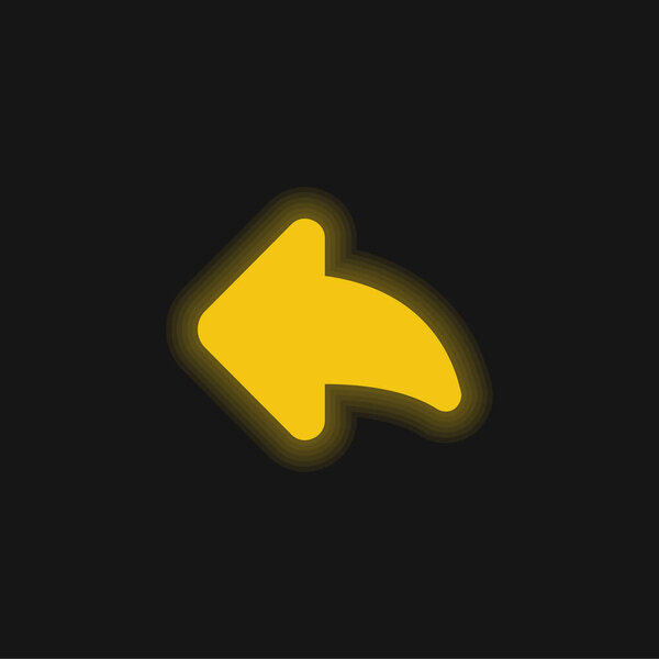 Back Arrow yellow glowing neon icon