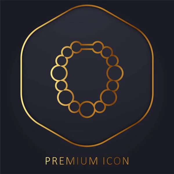 Beads Línea Oro Logotipo Premium Icono — Archivo Imágenes Vectoriales