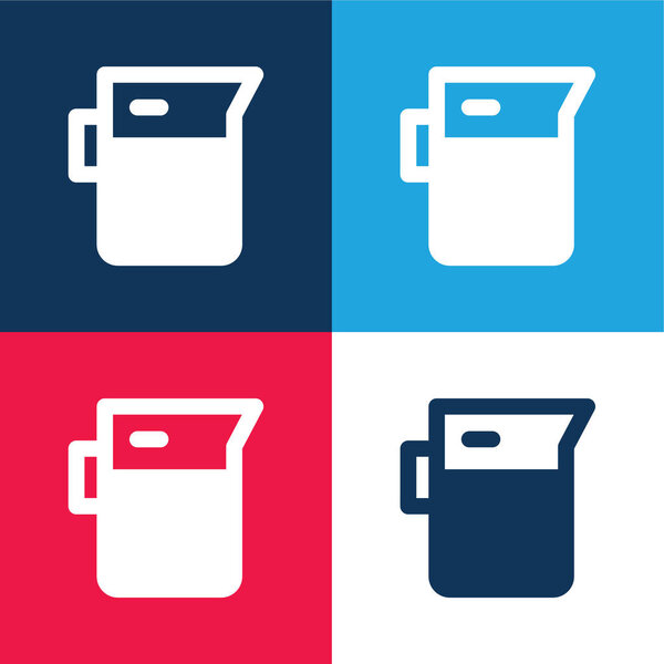 Beaker blue and red four color minimal icon set