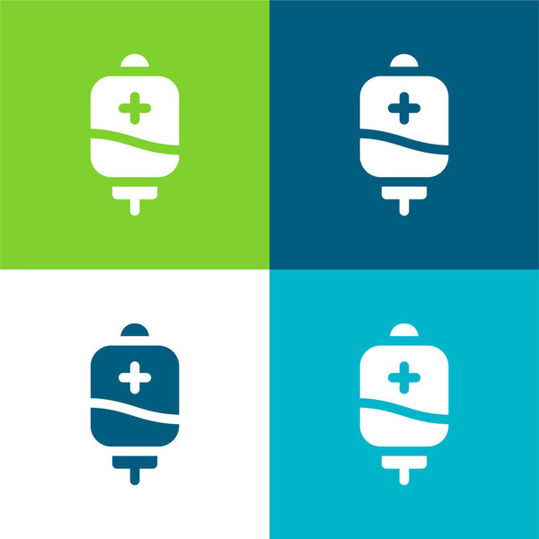 Blood Bag Flat 4 цветных минимальных набора значков