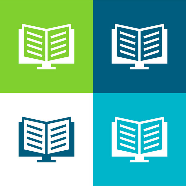 Книга открыта на стенде Плоский четырехцветный минимальный набор значков
