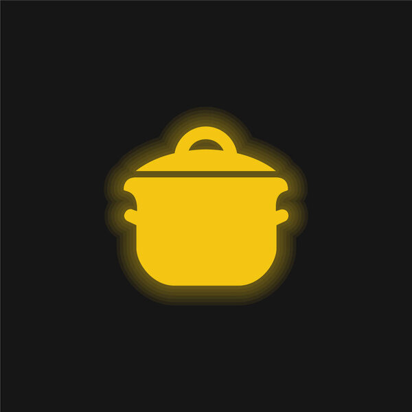 Big Pot yellow glowing neon icon