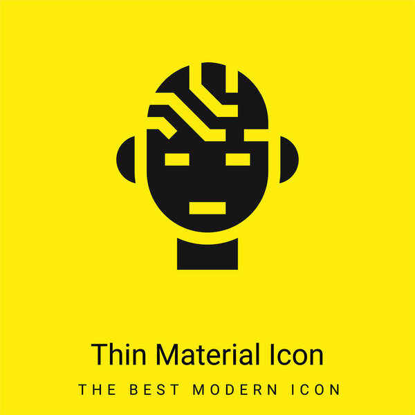 Brain minimal bright yellow material icon