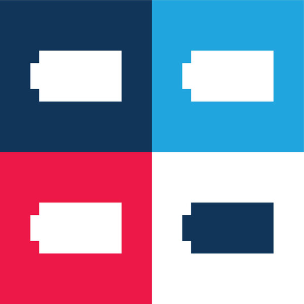 Батарея Черный силуэт синий и красный четыре цвета минимальный набор значков