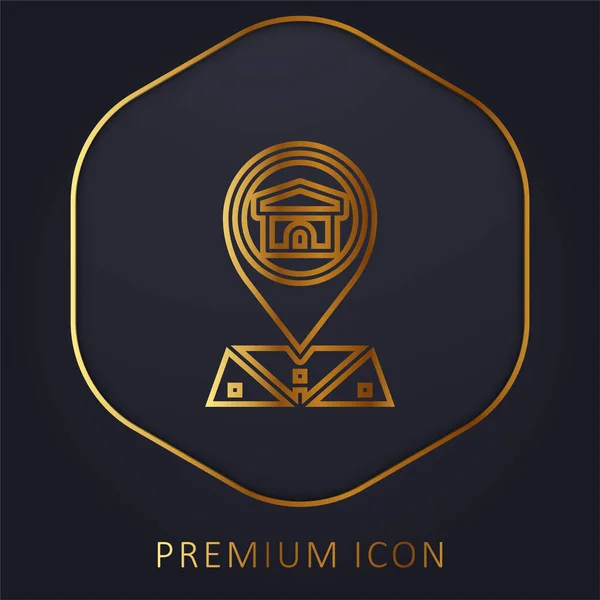 Address Golden Line Premium Logo Icon — Stock Vector