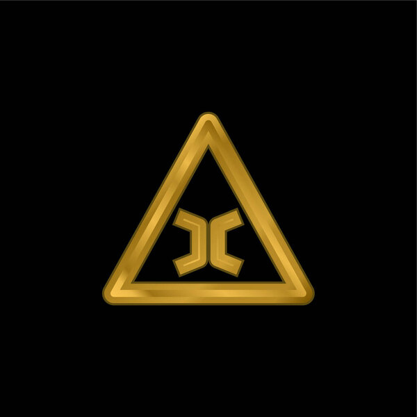 Bridge Sign gold plated metalic icon or logo vector